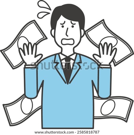 Illustration of a man in debt