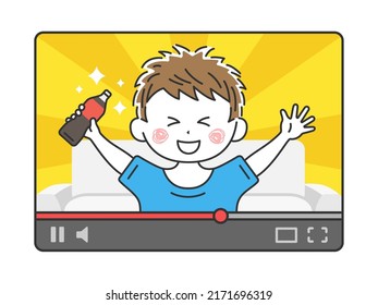 Illustration of a man delivering a video.