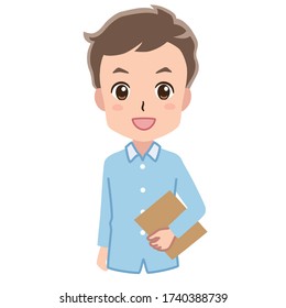 Ilustración de un hombre con documentos