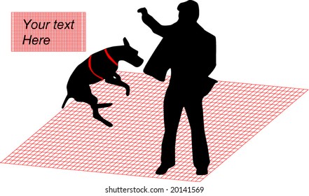 Illustration of man and dog