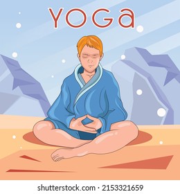 illustration of man doing asana for International Yoga Day on 21st June