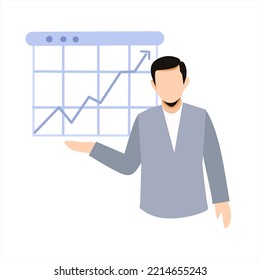 Illustration of a man doing a business presentation