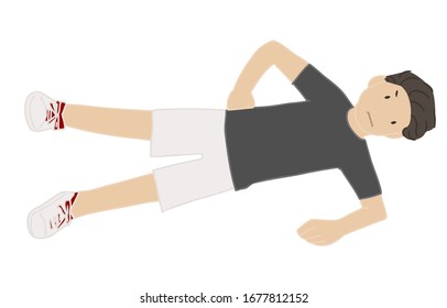 Illustration of a man doing core training