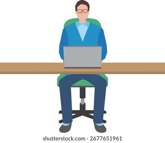 Ilustração de um homem fazendo trabalho de mesa