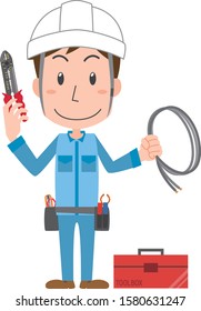 Illustration of a man doing electrical work