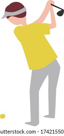 Ilustración de un hombre haciendo un balancín de golf.