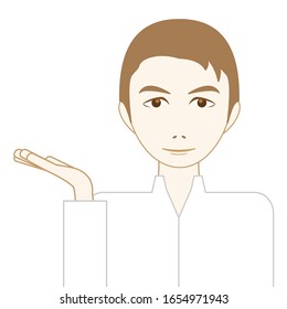 Illustration of a man doing a guide