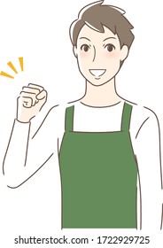 Ilustración de un hombre haciendo una pose intestinal