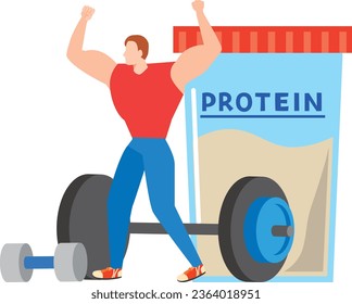 Ilustración de un hombre entrenando muscularmente