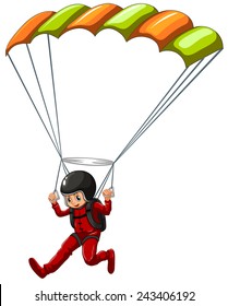 Illustration of a man doing sky diving