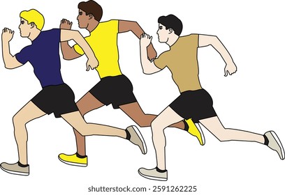 The Illustration of man doing some running exercise.