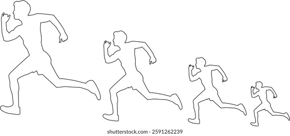 The Illustration of man doing some running exercise.