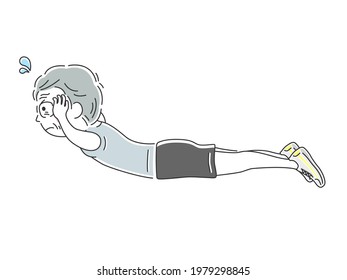 Illustration of a man doing spine training.