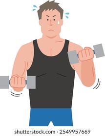 Illustration of a man doing strength training