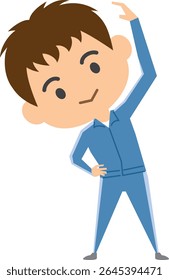 Ilustração de um homem fazendo exercícios de aquecimento
