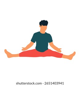 Illustration of Man Doing Yoga Split