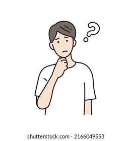Illustration eines Menschen mit Zweifeln