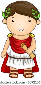 Illustration of a Man Dressed in a Roman Costume