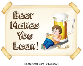 Illustration of a man drinking beer