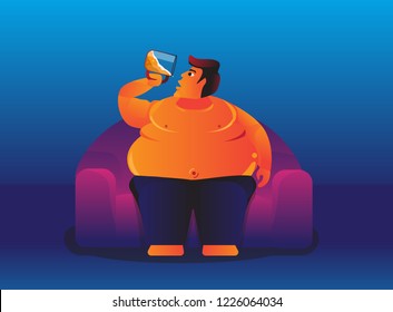 illustration of man drinking beer every day