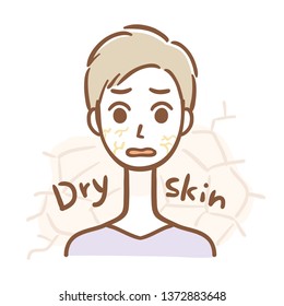 Illustration of a man with dry skin