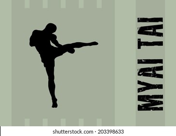 The illustration, the man is engaged in Myai Tai