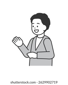 Illustration of a man explaining with his hand Vector
