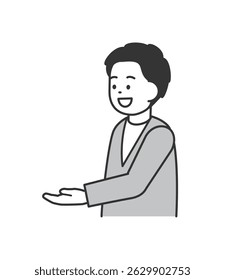Illustration of a man explaining with his hand Vector