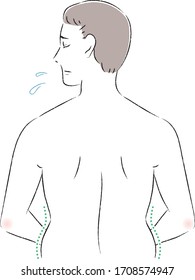 Illustration of a man with Extra Meat on the Back