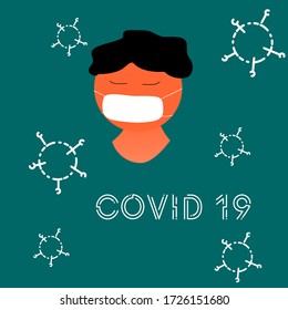 Ilustración del hombre cara con chinstrap. Concepto 19