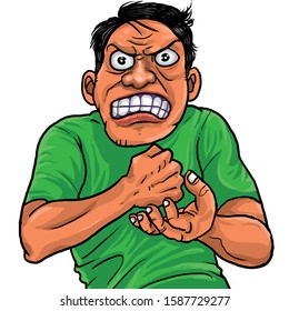 
The illustration of man with face expression showing his brutal angry 