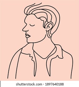 Illustration des menschlichen Gesichtsprofils in Vektorgrafik, Minimalismus-Konzept
