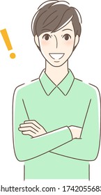 Illustration of a man facing the front smiling