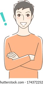 Illustration of a man facing the front smiling
