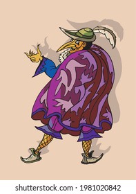 illustration of a man with feather hat