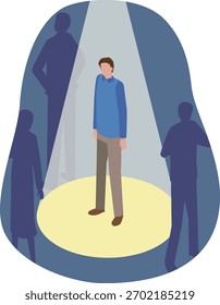 Ilustração de um homem se sentindo só