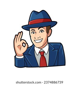 Illustration of a Man Flashing a Thumbs Up While Holding Dollar Bills