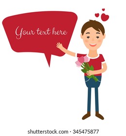 Illustration of man  in flat design. Vector
