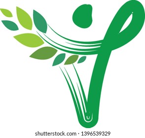 Illustration of a man in the form of a plant