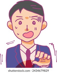 Illustration of a man frozen in shock