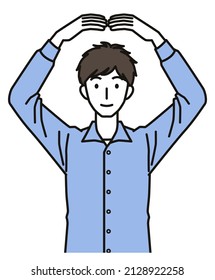 Illustration of man Gesturing OK