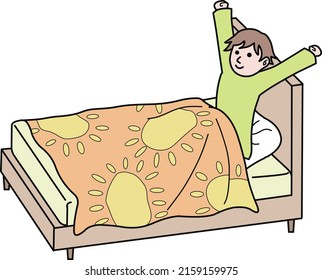 Illustration Of A Man Getting Up From Bed