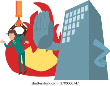 Illustration of a man getting laid off from the company