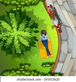 Illustration of a man getting in a taxi