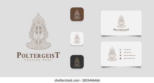 Illustration of a man with glasses and hair raised. Men with supernatural occurrences for your business logo or identity