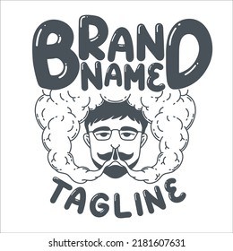 Illustration of man glasses, perfect for vape store