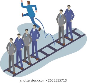 Illustration of a man going off the rails