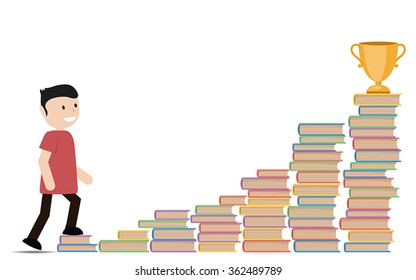 Stairs Of Books Images, Stock Photos & Vectors 