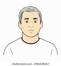 
Illustration of Man with grey hair isolated in white background