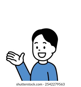 Illustration of a man guiding Vector